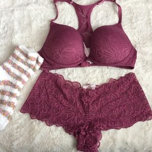 Pink bra and underwear